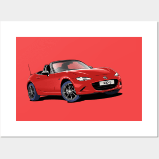 Mazda MX-5 sports car Posters and Art